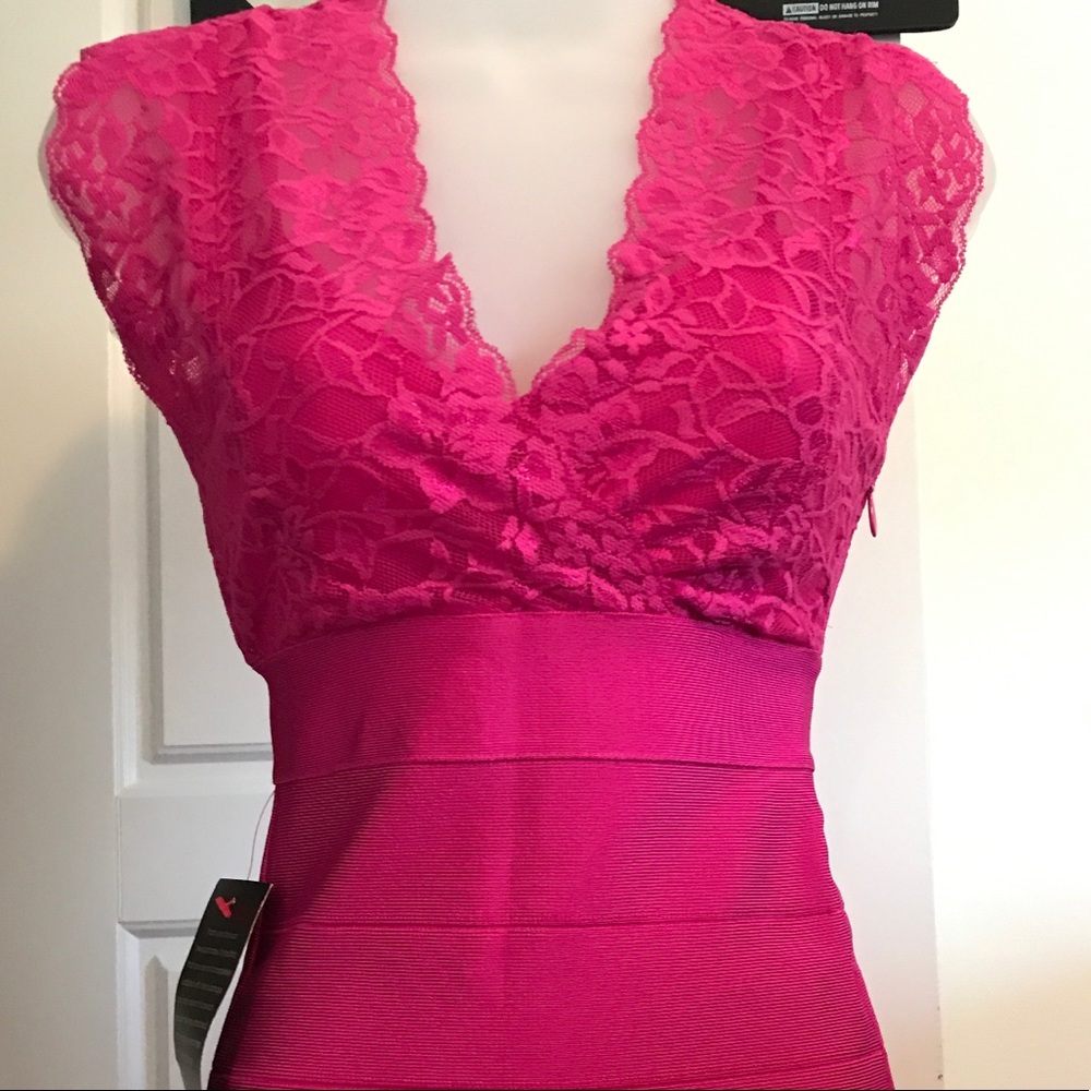 Sexy Bandage Hot Pink dress